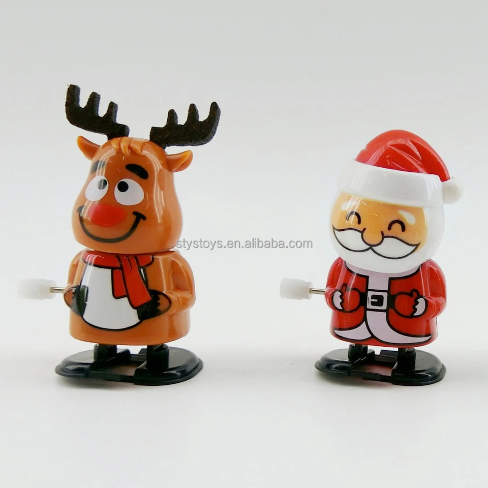Christmas Wind-Up Toys Shaking Head Walking Mini Christmas Toys Wind-up Santa Snowman