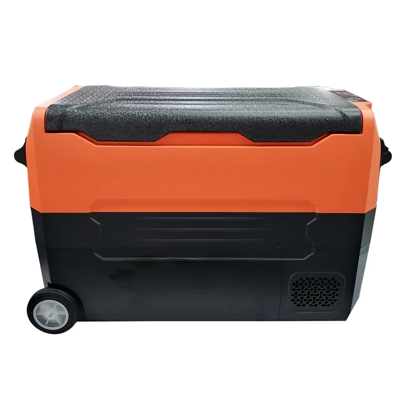 Outdoor 12v 24v Portable Car Mini Fridge and Freezer Compressor R134a French Door Air Cooling Car Refrigerator for Trunk Plastic