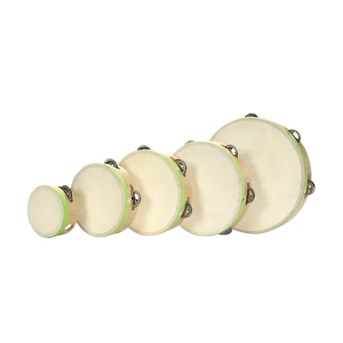Wholesale Musical Instrument Dance Tambourine Sheep Skin Drum Head Customized Handheld Party Church Wedding Favor Tamburello
