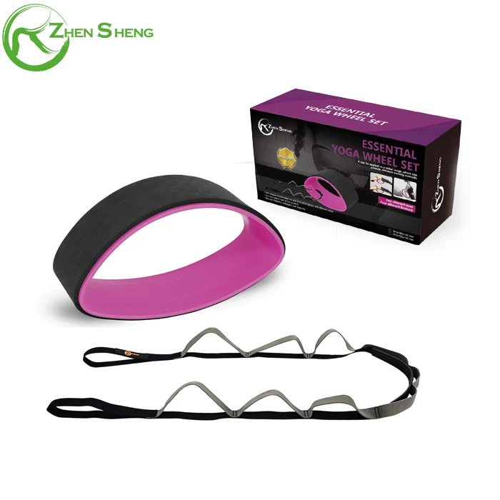 Zhensheng custom printed yoga wheel fitness elastic bands yoga set