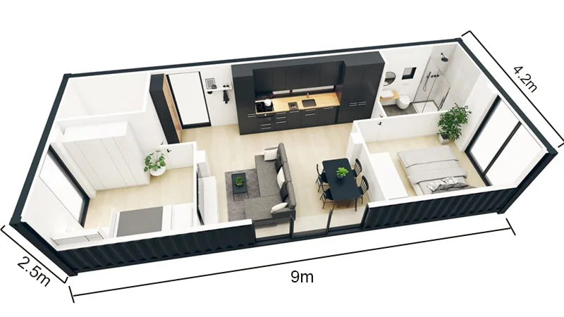 Prefabricated Glass Container House steel structure luxury living cabin moveable  restaurant prices philippines