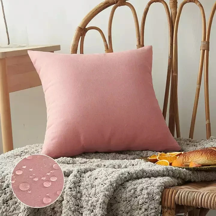 Waterproof Patio Furniture Cushion Covers Outdoor Garden Pillowcase Solid Color Polyester Sofa Throw Pillow Covers