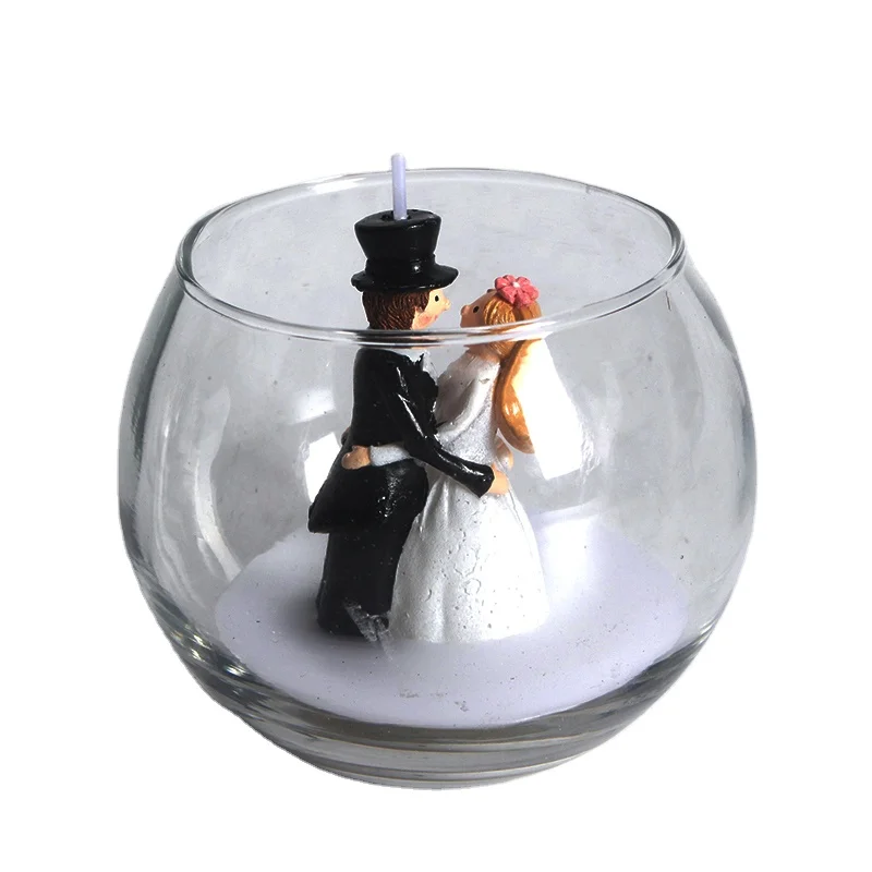 Wholesale Candles For Retail Nee Design  Sweet lovely time Bride and Groom Scented  Glass ball Candle