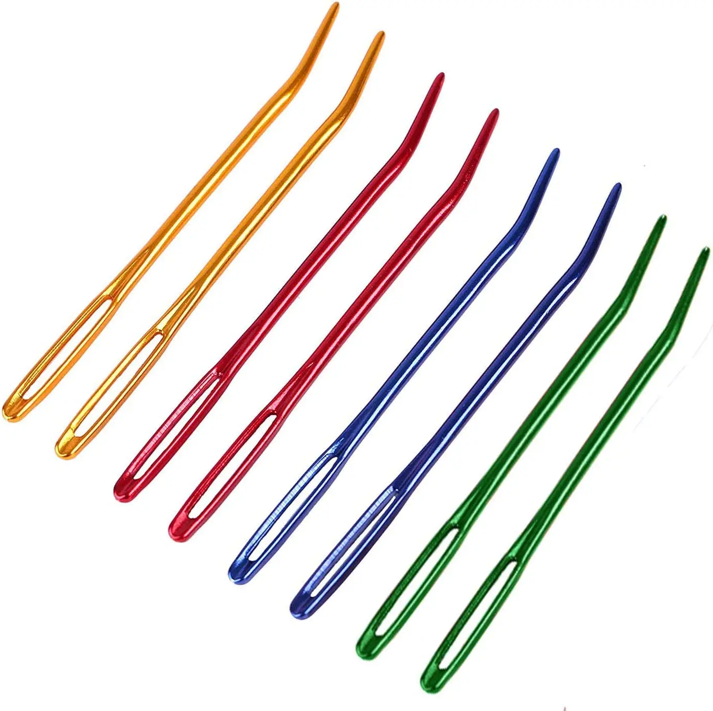 8 PCS Yarn Bent Tapestry Large-Eye Blunt Needles Crochet Wool Knitting Needles