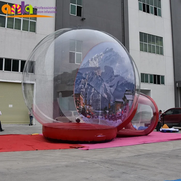  Professional Custom Christmas Pvc Clear Balloon Inflatable snow Globe Photo