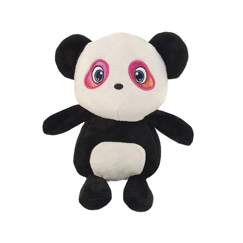 OEM ODM 20 cm Small Size Funny Cute Red Eyes Cartoon Anime Panda Plush Toy Shenzhen Factory Price Round Soft Toy