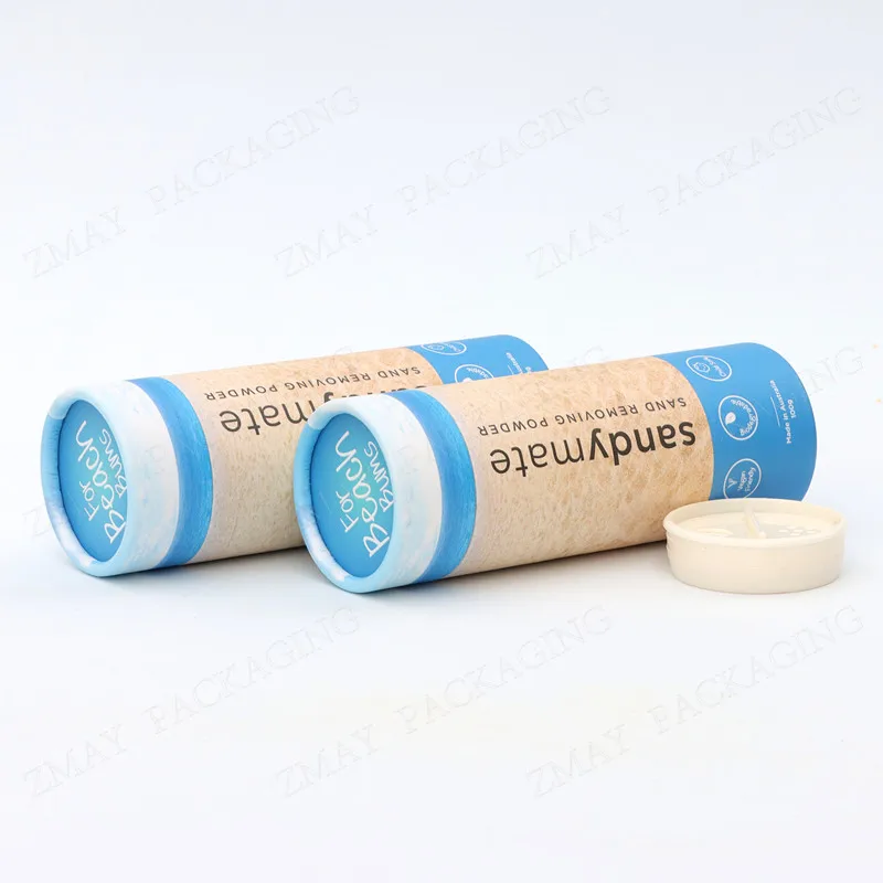 custom design cardboard spice tube container mini paper shaker bottle top with plastic sifter eco friendly packaging