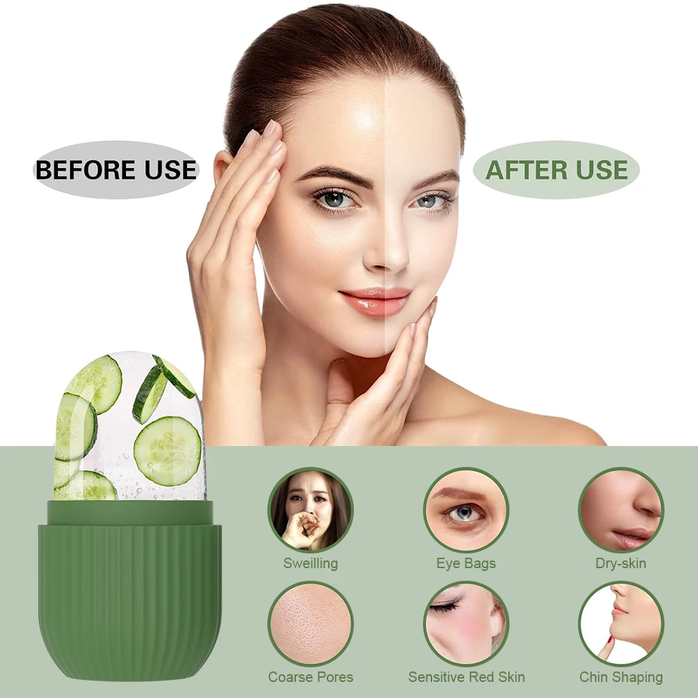 Wholesale Colorful Custom Logo&Color Silicone Ice Roller Contouring Face Glow Ice Cube CorrugatedFace Roller For fAce