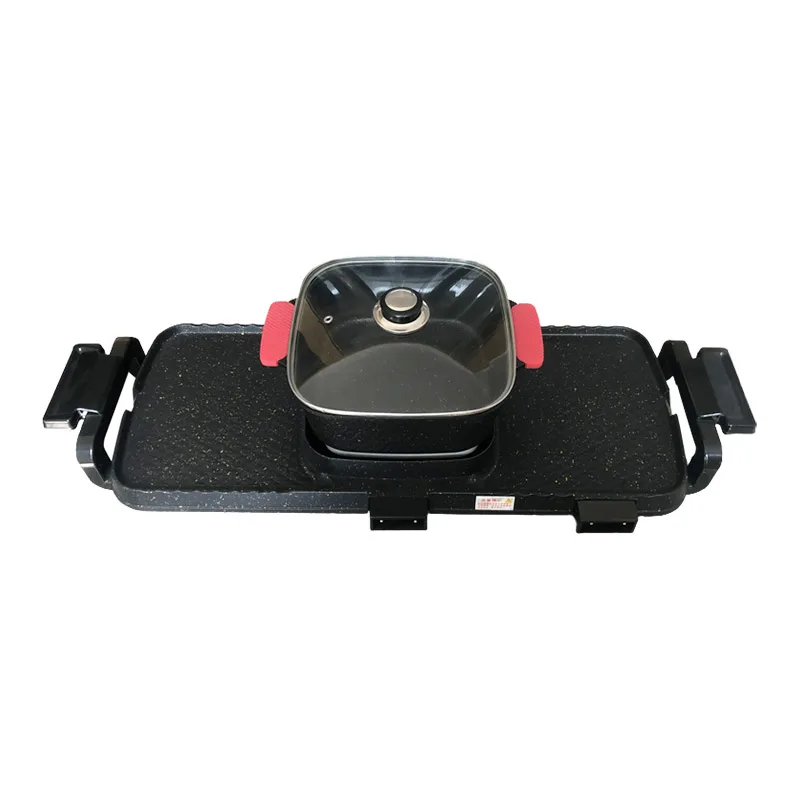 Korea Multifunction 2 In 1 Pot Non Stick Electric Bbq Grill With Hot Pot