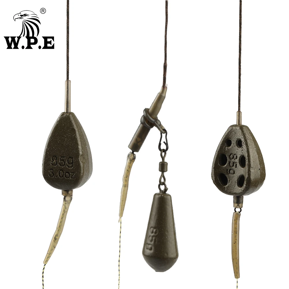 W.P.E 85g/98g/116g Lead Core Line Carp Fishing Rig Hair Fishing Group Hook Fishing Tackle