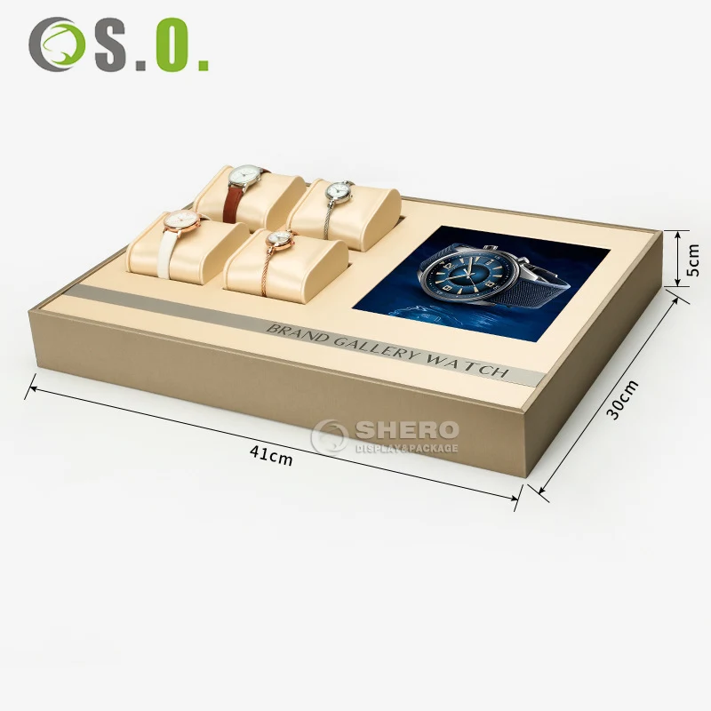 Custom Luxury Watch Window Display Watch Stand Watch Display Stand Set For Shop