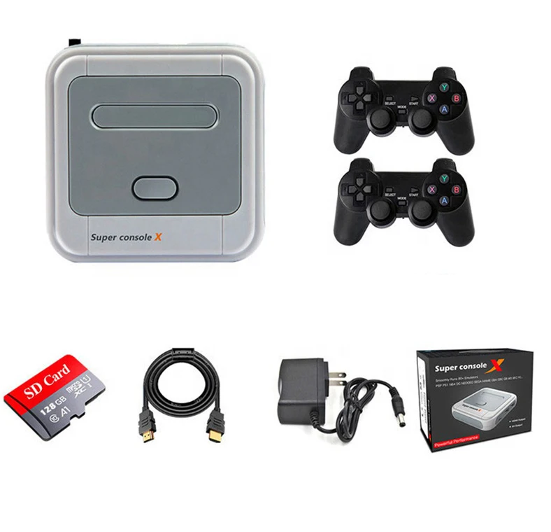 Super Console X Pro Retro Video Gamepad Built-in 30000+ Game Console Bluetoth Wireless Classic Games Player for PS1/N64/DC