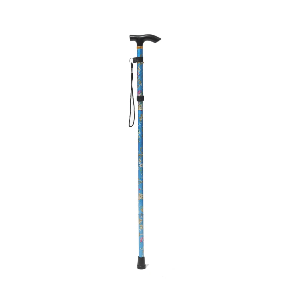 Lightweight Aluminum Crutches Hiking Ultralight 5 Section Adjustable Walking Stick Aluminum Alloy Foldable Canes