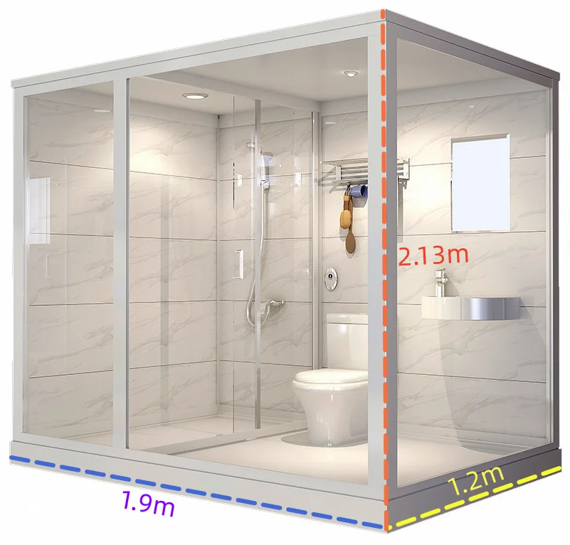 Integrated Bathroom Pod Prefab Bathroom Pod Portable Completed All-In-One Shower Room Cabin