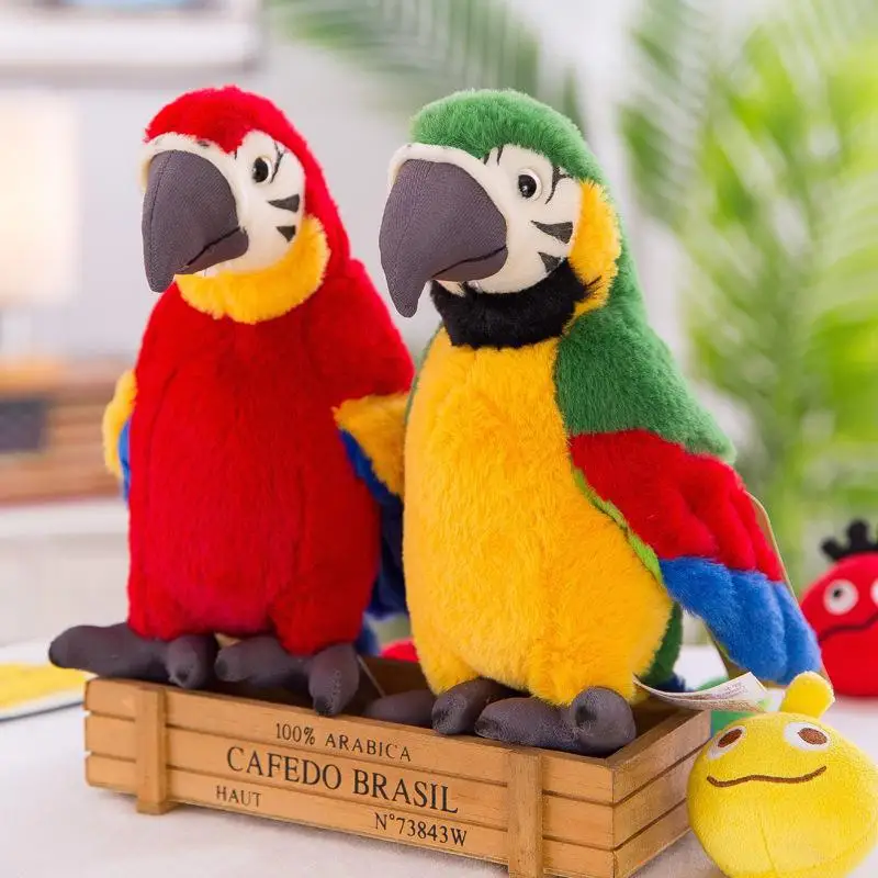 Toys New Design for the Real Parrot Electric bird parrot plush toys children student dolls ornaments cute cloth doll gift girls