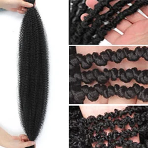 Wholesale Pre Fluffed Kinky Curly Braiding Hair Pre-Separated Springy Afro Twist Crochet Hair for Locs Hair Extensions