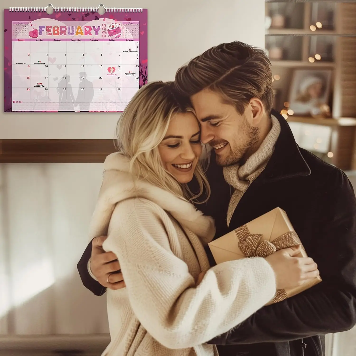 Custom Design Christmas 12 Monthly Planner Wall Printing Home  Office 2025 Desk Accessories Spiral Advent Table Calendar