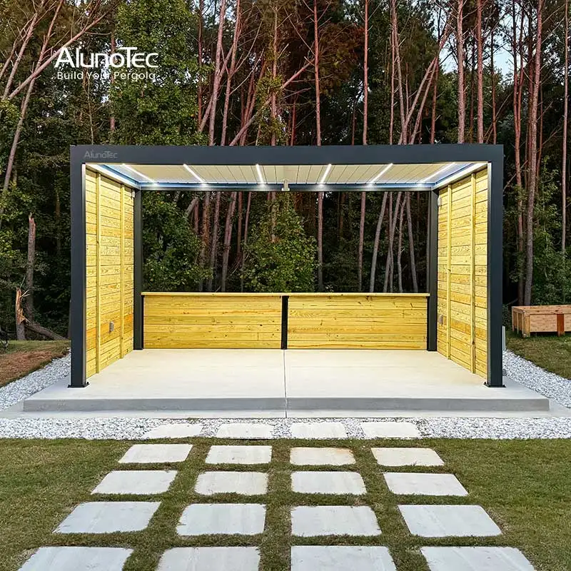 Electric Waterproof Aluminium Pavilion For Garden Pergolas and Gazebos Outdoor Pergola