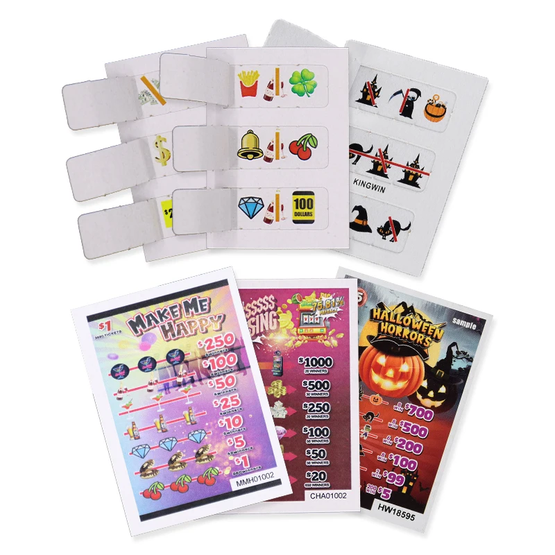 Hot selling in stock Pull Tabs and Break Open Window Art Paper offset printing buy pull tab tickets