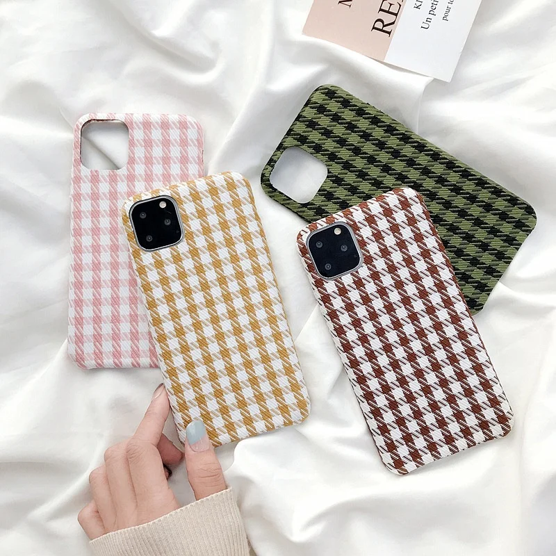 
Creative soft girls cloth plaid phone cover case for iphone x xr xs 11 pro max 