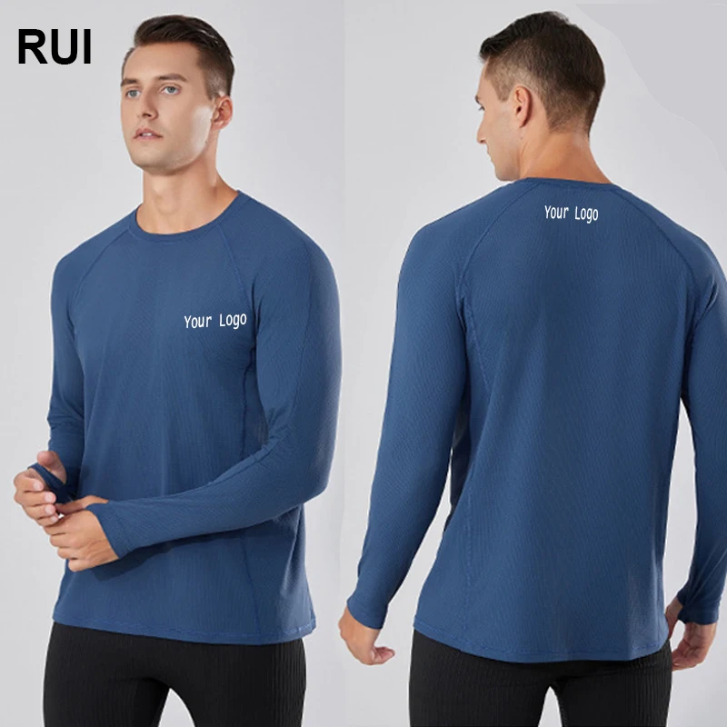 Wholesale Custom Logo Long Sleeve Quick Dry Running T shirts Men Workout Fitness T Shirts For Men