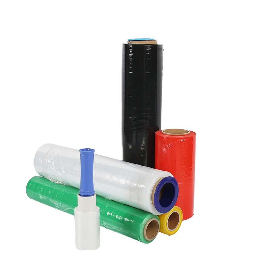 Mini Small PE Plastic Jumbo Roll Machine Hand Use Stretch Film LLDPE Pallet Wrap for Shrink Wrapping Soft Hardness