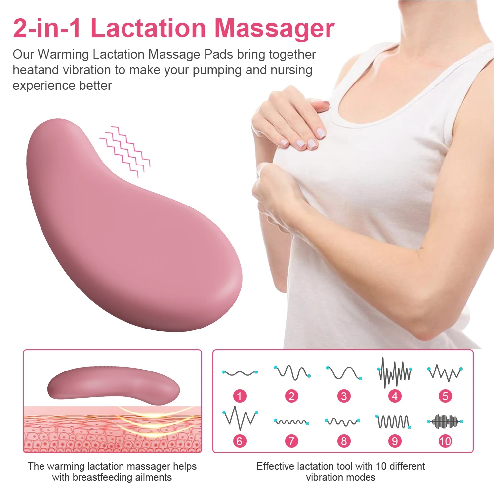 Mom Breast Support Lactation Massagers Heater Breast Massager Vibrator Lactation Massager for Breastfeeding