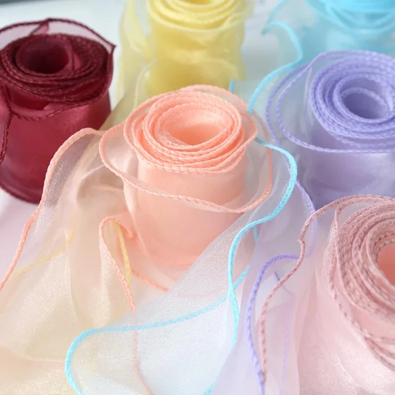 Wave Silk Organza Ribbon Bow Material for Hair Ornament Gift Wrapping Decoration DIY Sewing Fabric Clothing Accessories