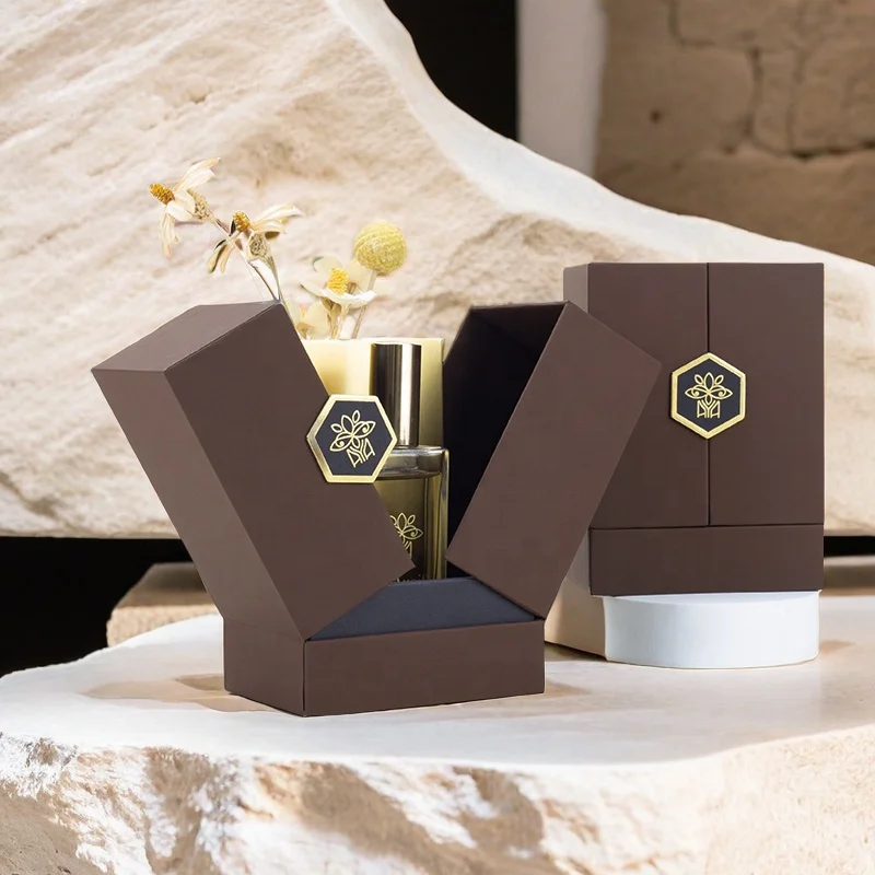 Custom Luxury Double Opening Door Cardboard Parfum Cosmetic Gift Box Packaging 100ml Perfume Glass Bottle Perfume Box Packaging
