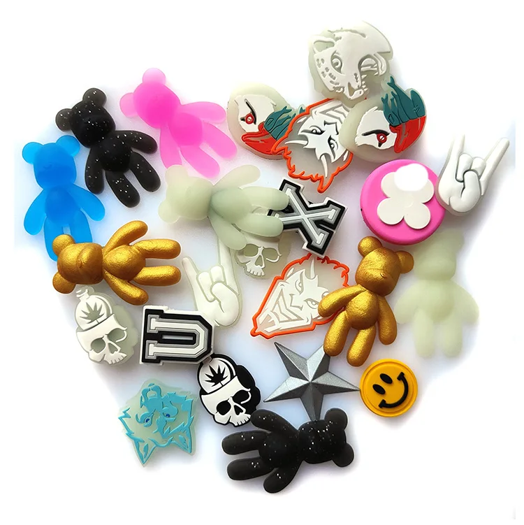 Светящиеся в темноте украшения для обуви из ПВХ Подвески дизайнерские подвески на заказ