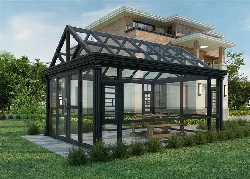 Custom-Tailored Elegant High-End Aluminum Conservatory Sunroom Modern Stylist Tempered Laminated Glass Garden House Outdoor