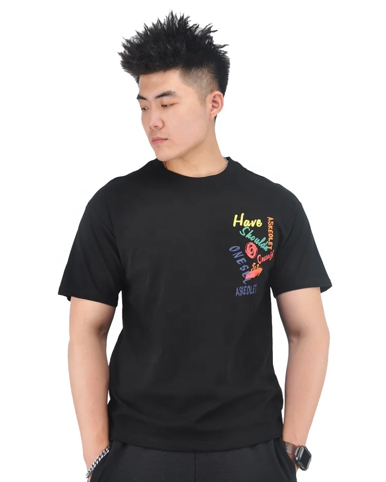 Professional Print T-shirt Manufacturer Add Custom Logo Embroidery T-shirts For Men 100% Cotton