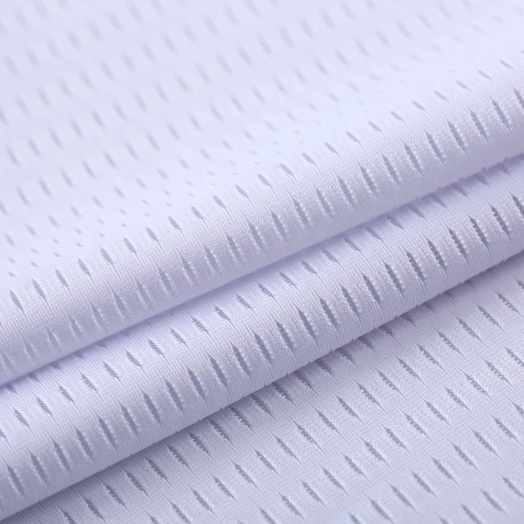 Jacquard white breathable polyester sport wear sports mesh fabric garment