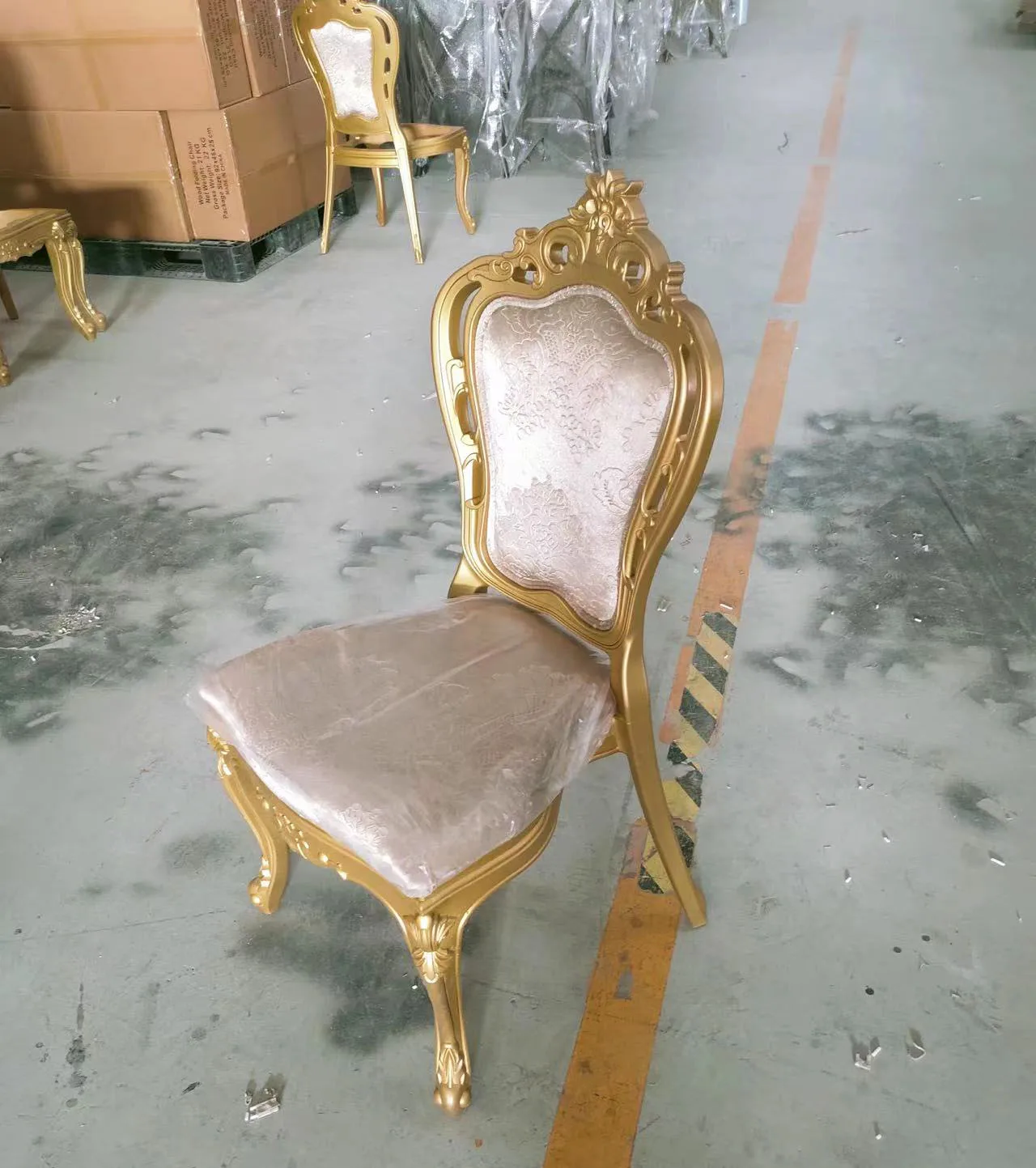 Event wedding banquet dining gold resin King louis chairs