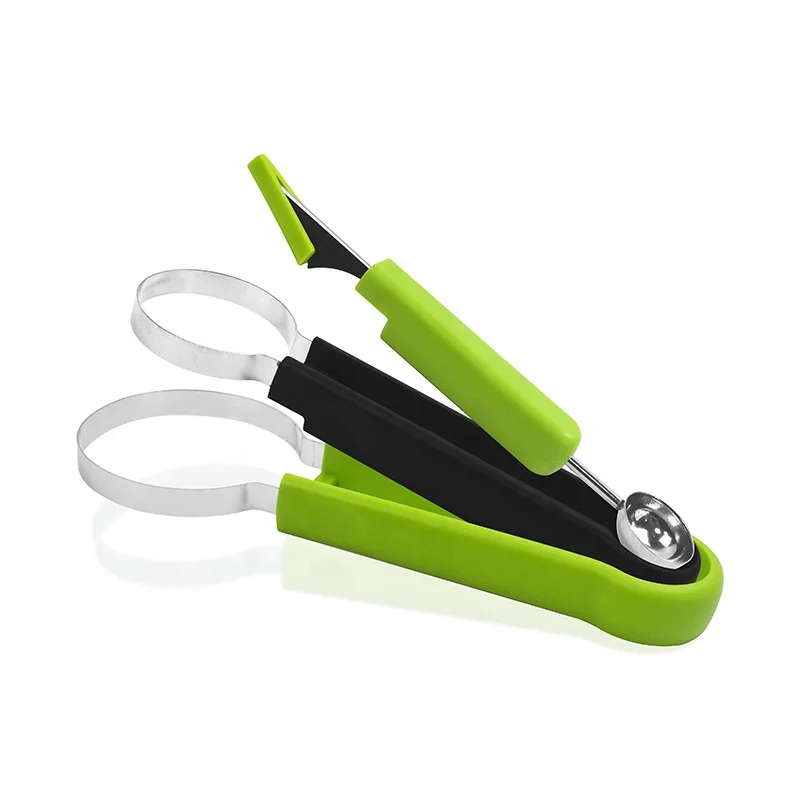 Wholesale Kitchen Gadgets 4 in 1 Stainless Steel Kitchen Accessories Mango Cantaloupe Avocado Tool Fruit Tool Set Scoop