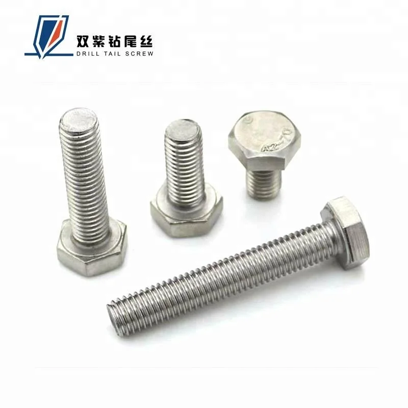 Hexagon bolt DIN933 German standard 316L stainless steel A4-80 hexagon head screw M6M8 full thread