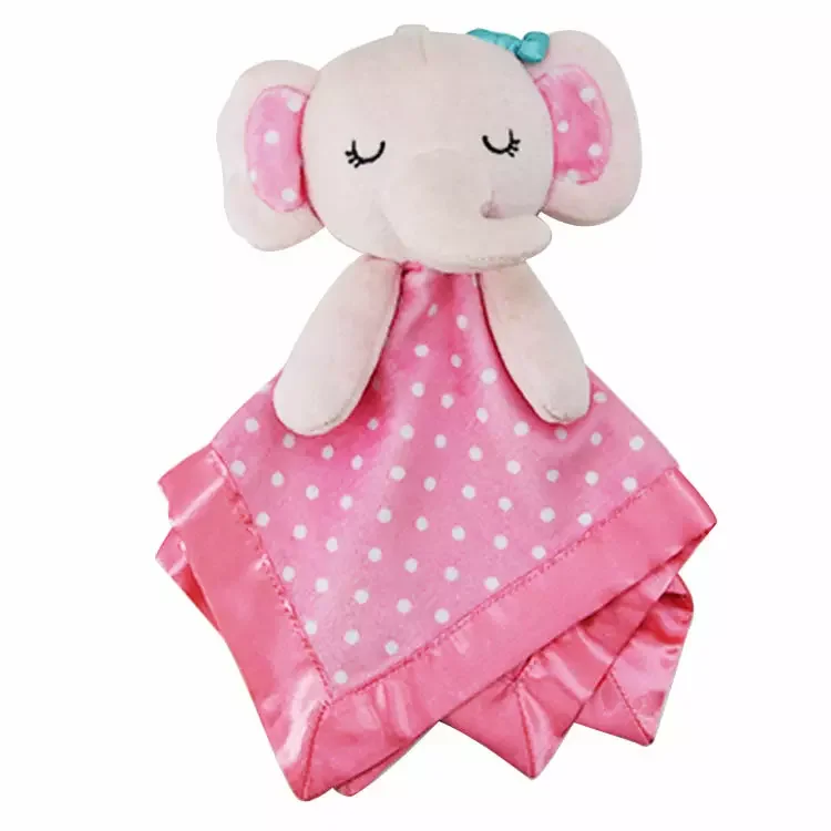 Soft Touch Coral Fleece Comforter Plush Elephant Baby Toy Security Blankets