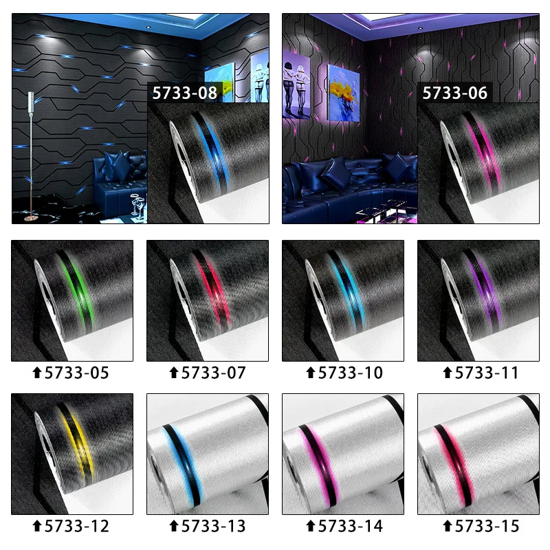 2022 3D PVC Wallpaper KTV Bar Home Decor Paper Rolls Wholesale