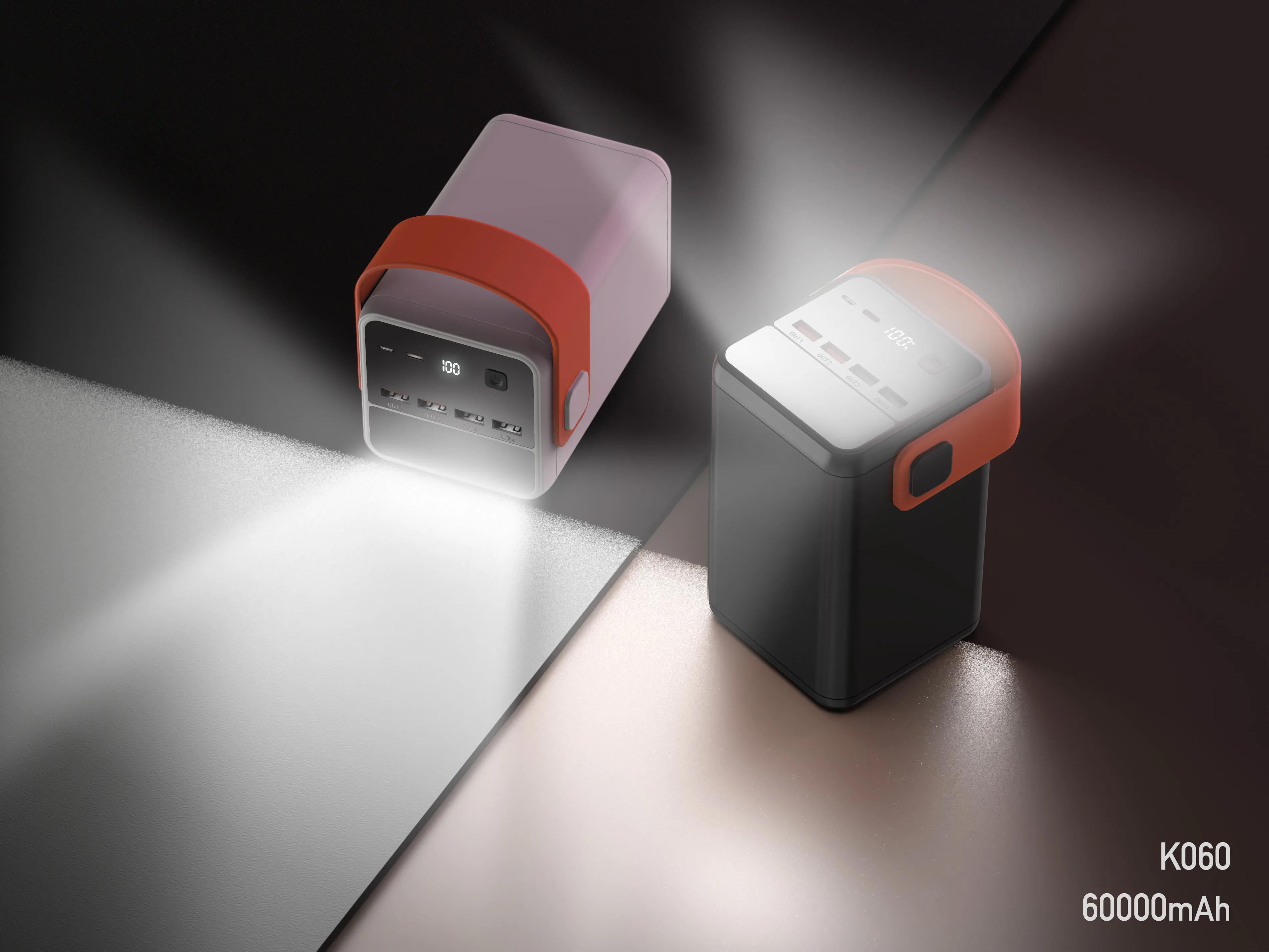 2023 china factory large capacity 60000mah Power Bank PD65W Fast Charger Laptop Power Station With LCD Display External Battery