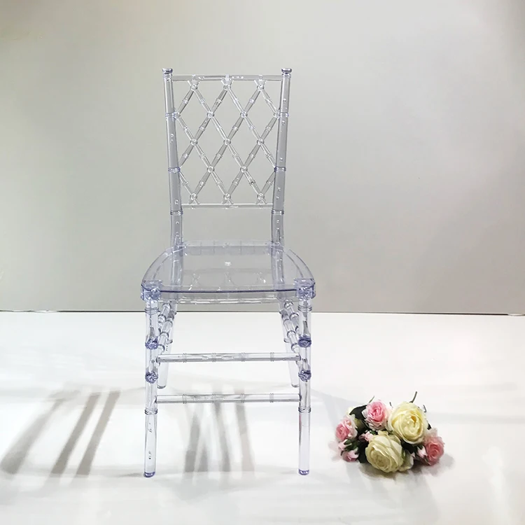 Банкетные популярные мягкие подушки с перекрестной спинкой, прозрачные пластиковые дизайнерские стулья для отелей, стулья для мероприятий, Chiavari