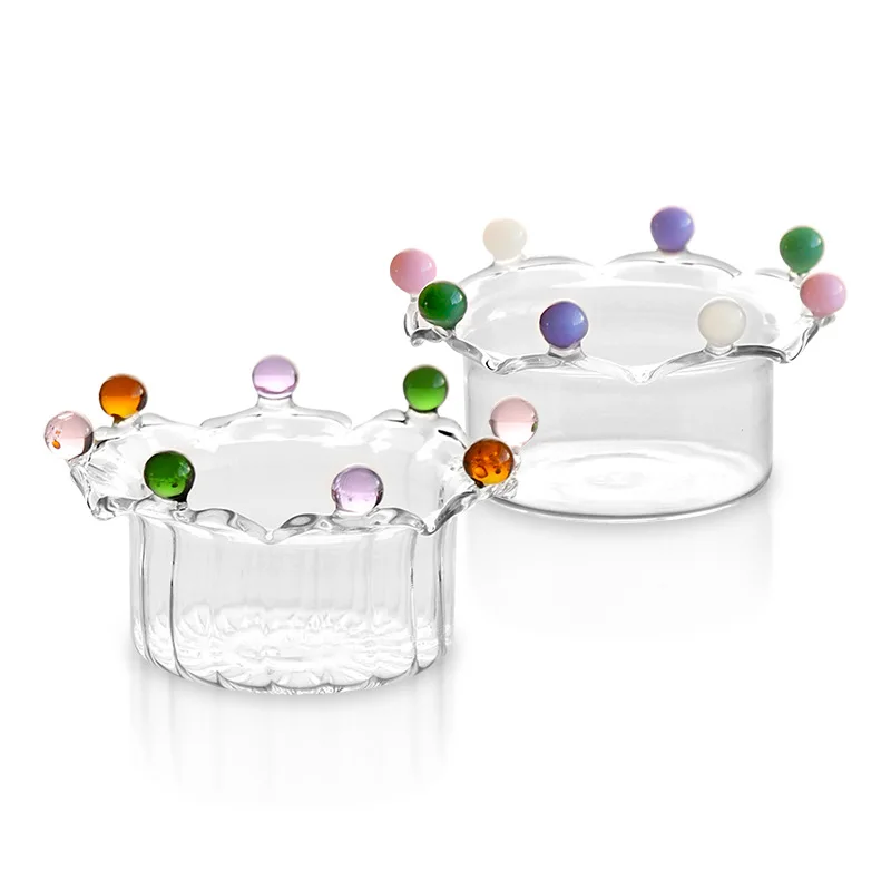 56H Ins new Crown Fairy high borosilicate resistant glass bowl color glass bowl