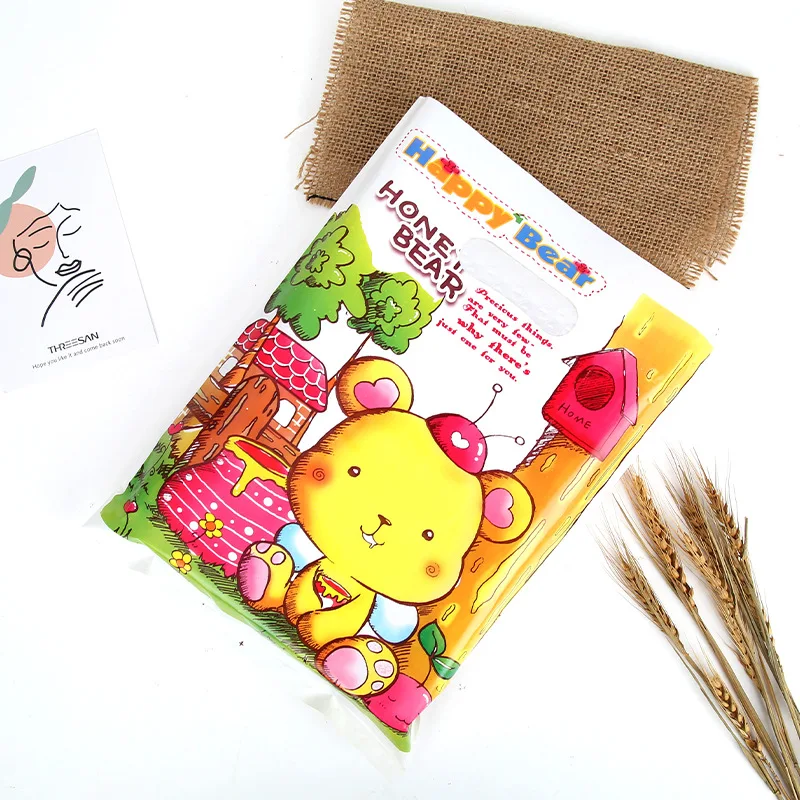 Factory price custom logo printed ldpe hdpe Tote single-layer  plastic die cut thank you carrier shopping packaging bags