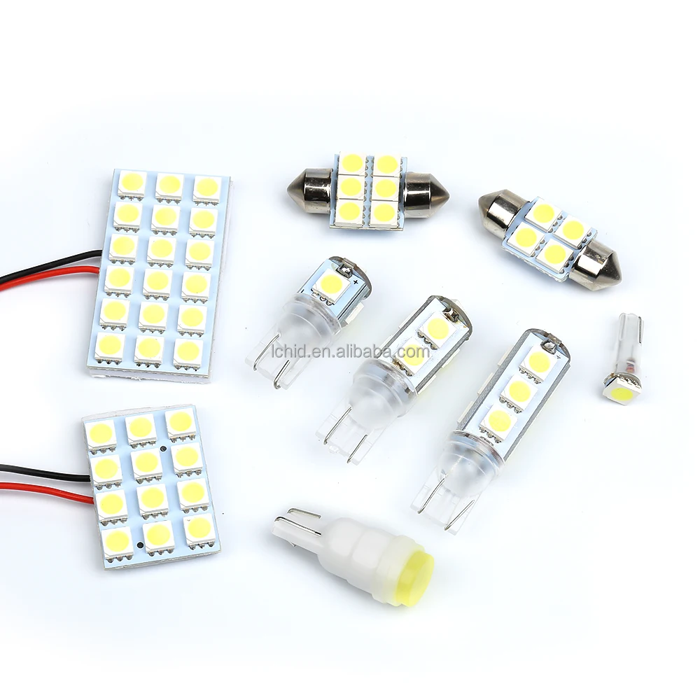 White T10 W5W 5050 4smd Car LED Wedge Width Light DC 12V License Plate Bulbs Marker Light Reading Dome Lamp