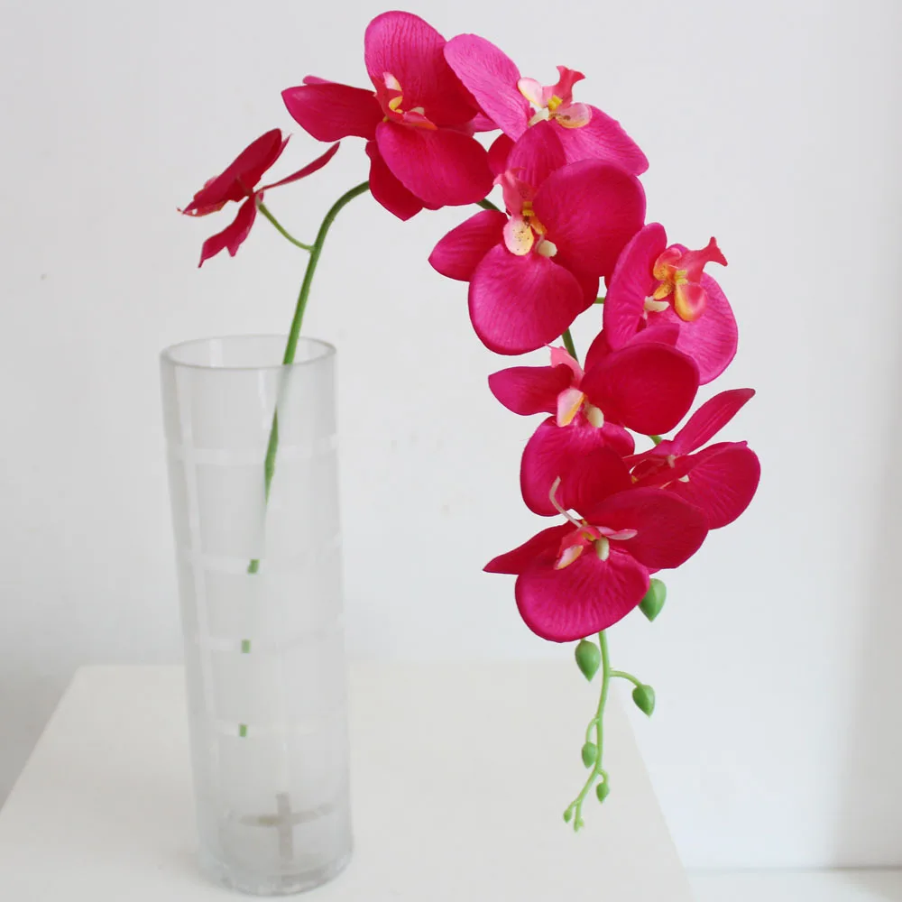 New Arrival Wholesale 9 Heads Artificial Phalaenopsis Butterfly Orchid Silk Orchids For Home Decor Ins Likes
