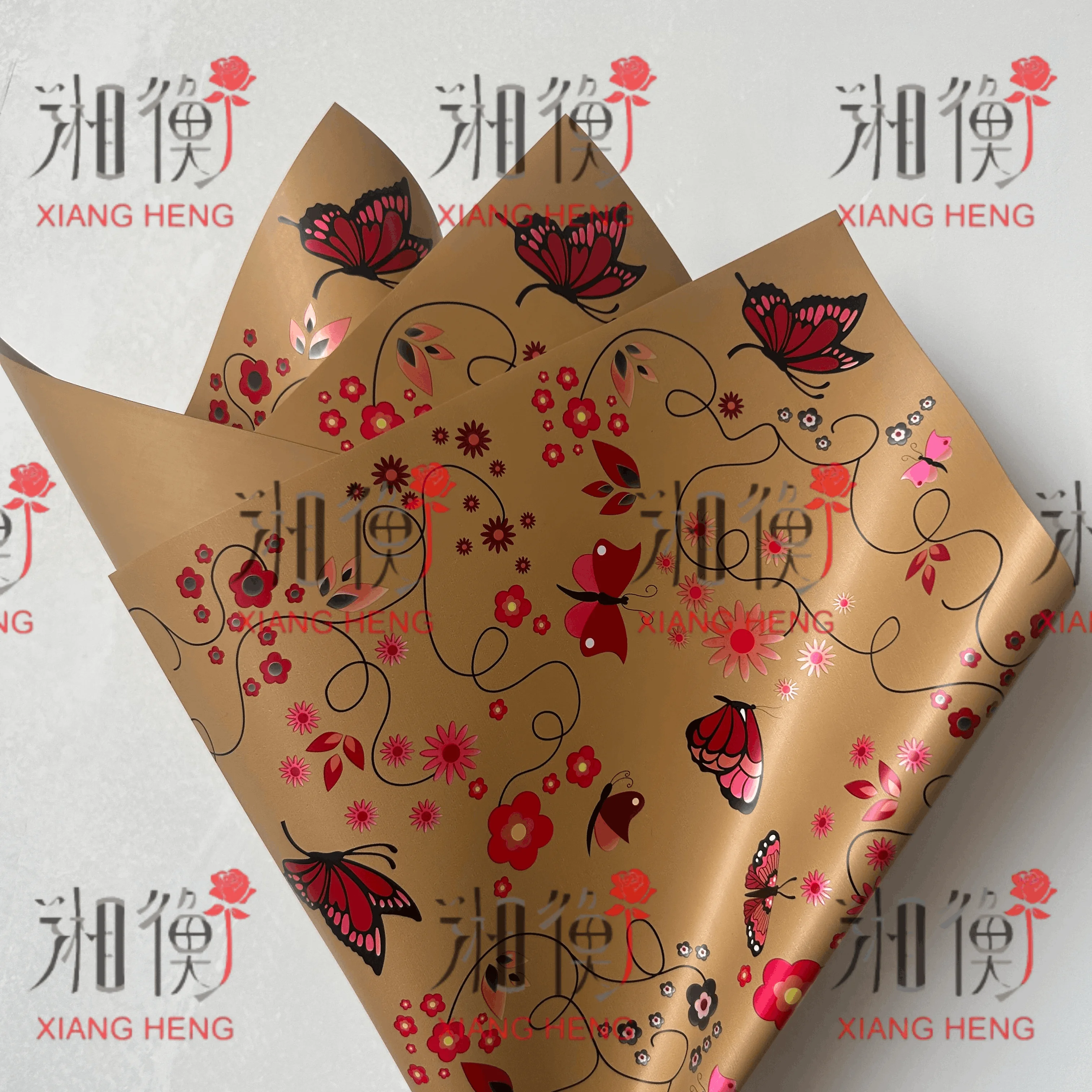 Hot sale wholesale New Design Butterfly Small Flower Korean Paper Flower Wrapping Paper florist paper flower wrapping