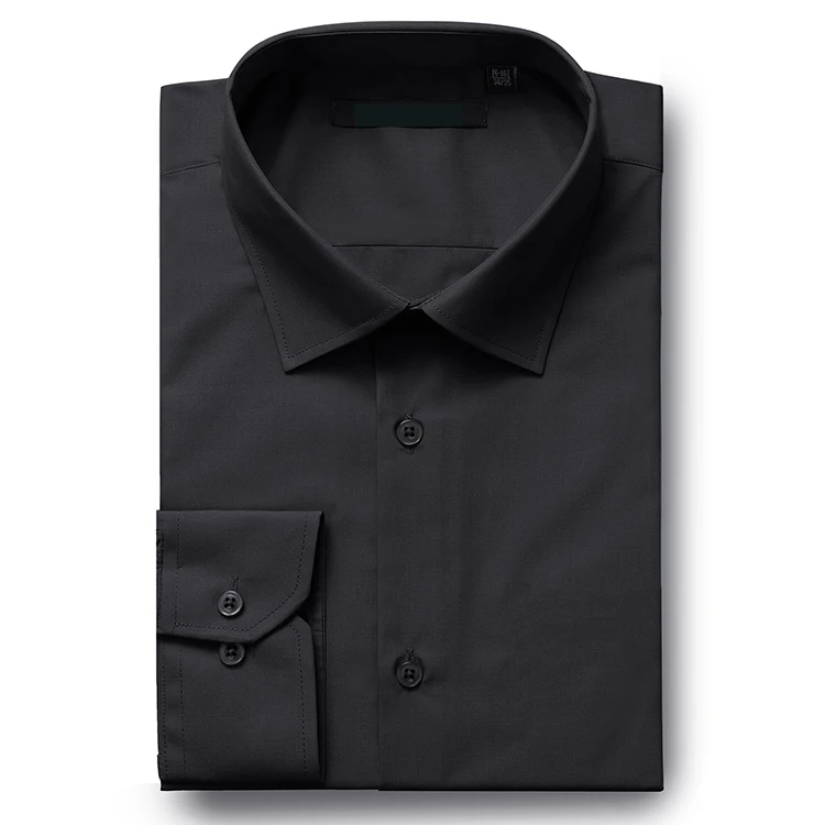 Мужская классическая Однотонная рубашка с длинным рукавом и воротником «Акулий плавник»