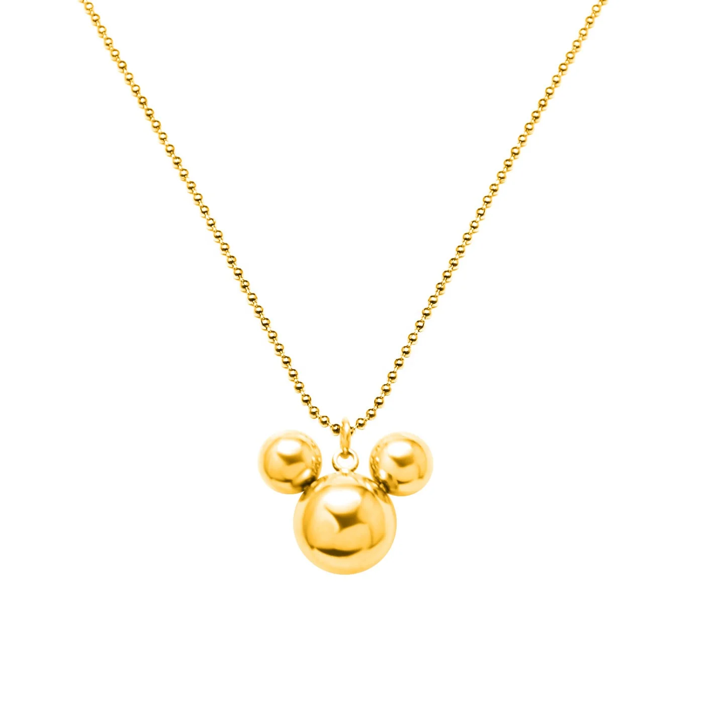 New Designed Stainless Steel 18K Gold Plated Mickey Mouse Necklace For Sale
