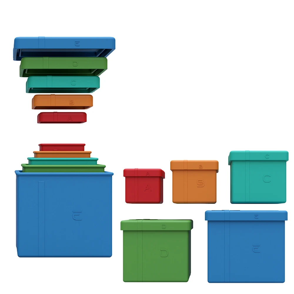 Foldable Storage Containers Silicone Food Box with Lids Food Grade Silicone Stacking Storage Box For Kids