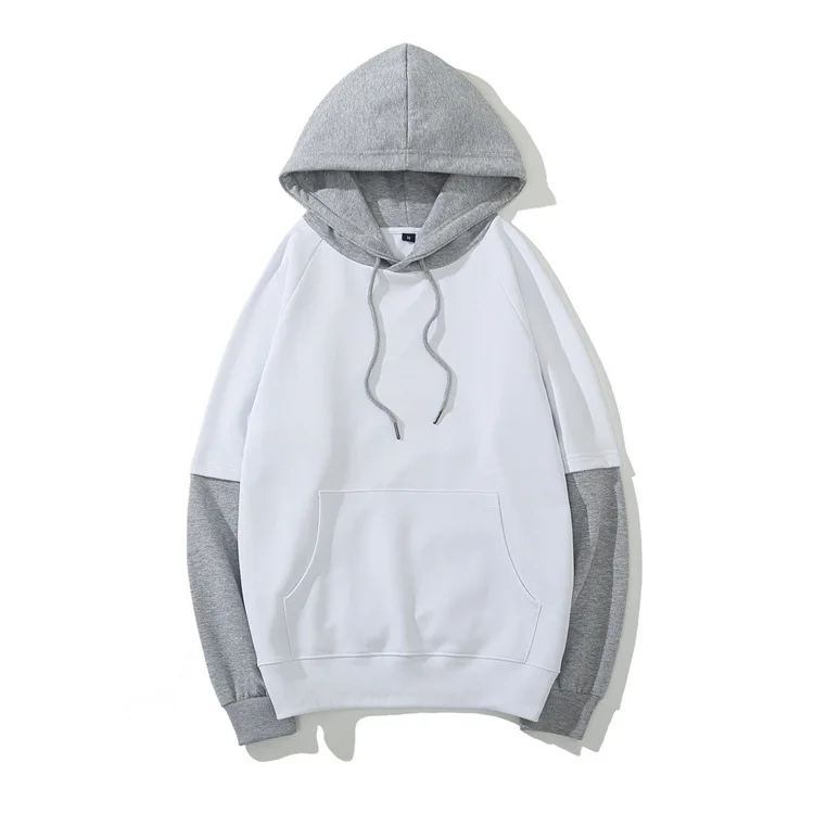 JACKETOWN New Fashion Custom Long Sleeve Block Color Hoodie Pullover Hooded Sweatshirt Men