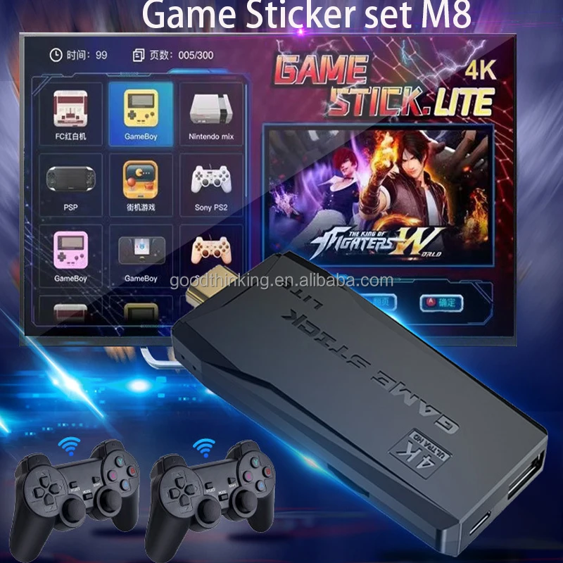 2.4G wireless controllers set 32GB 64G SD Card Build in 10000 games 4K TV PC Retro video games stick